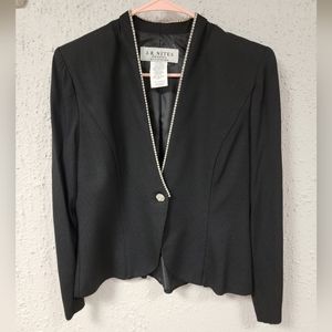 J. R. Nites vintage 80s Rhinestone Women's Blazer with Diamond Trim and Button